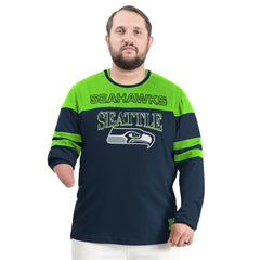 Seattle Seahawks G-III Sports by Carl Banks Adaptive Outlast Long Sleeve T-Shirt - College Navy/Neon Green online