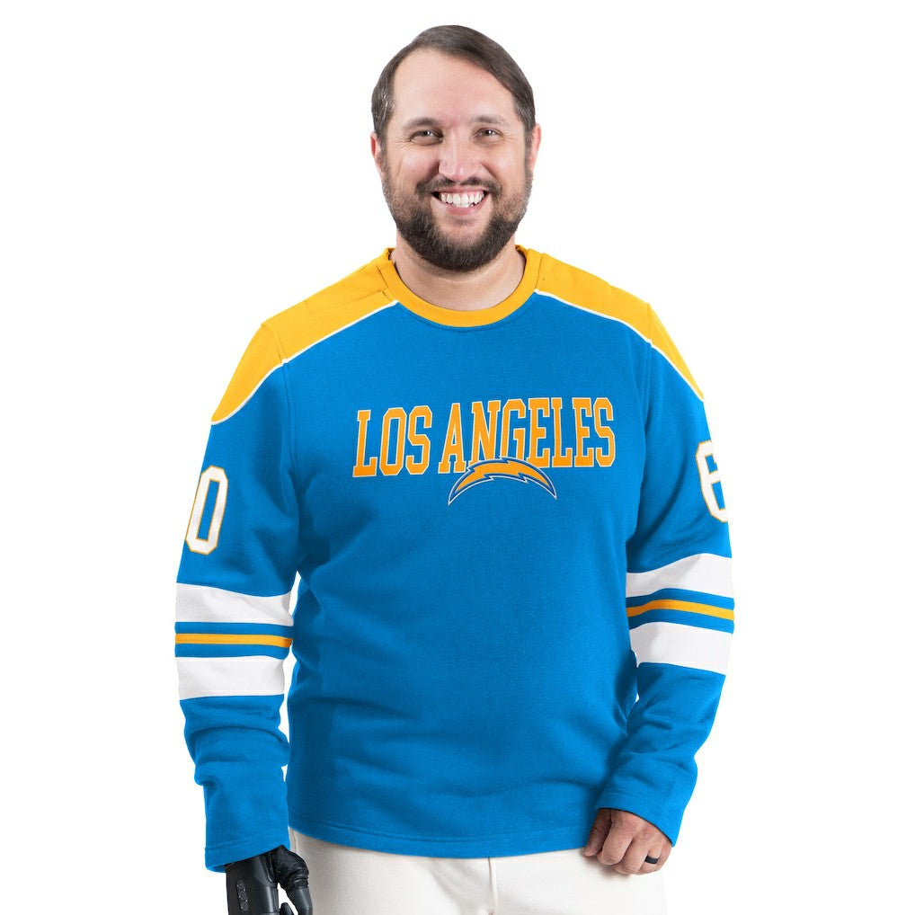 Los Angeles Chargers G-III Sports by Carl Banks Adaptive Lord Stanley Crewneck Sweatshirt - Powder Blue on sale
