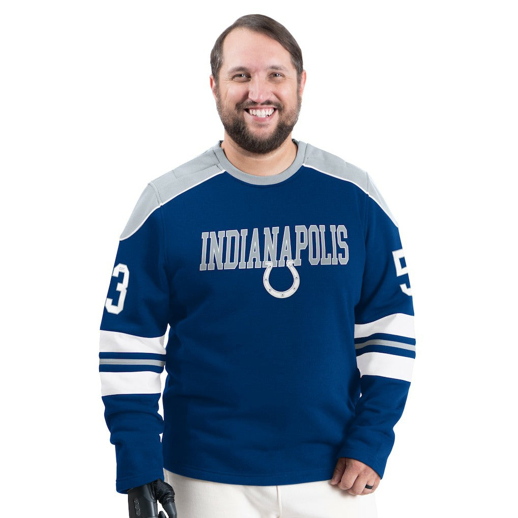 Indianapolis Colts G-III Sports by Carl Banks Adaptive Lord Stanley Crewneck Sweatshirt - Royal on sale