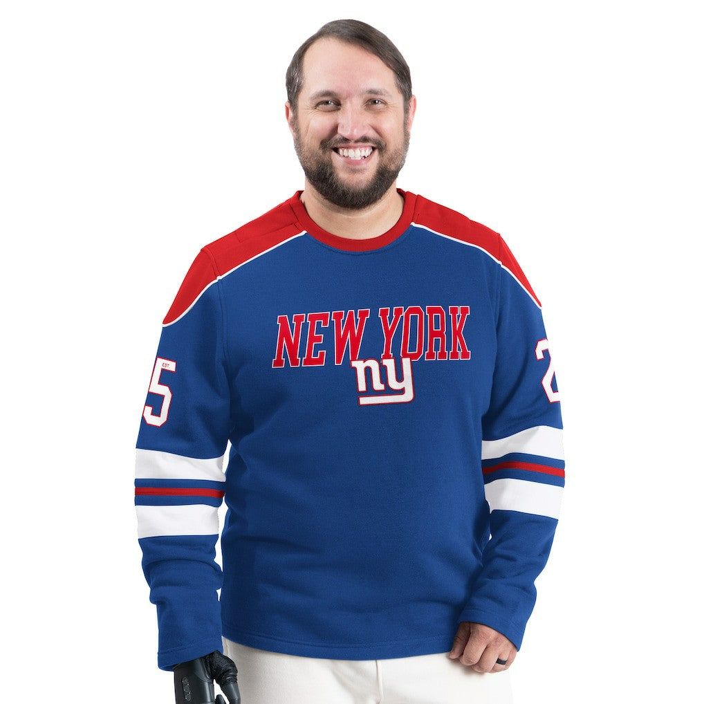 New York Giants G-III Sports by Carl Banks Adaptive Lord Stanley Crewneck Sweatshirt - Royal on sale
