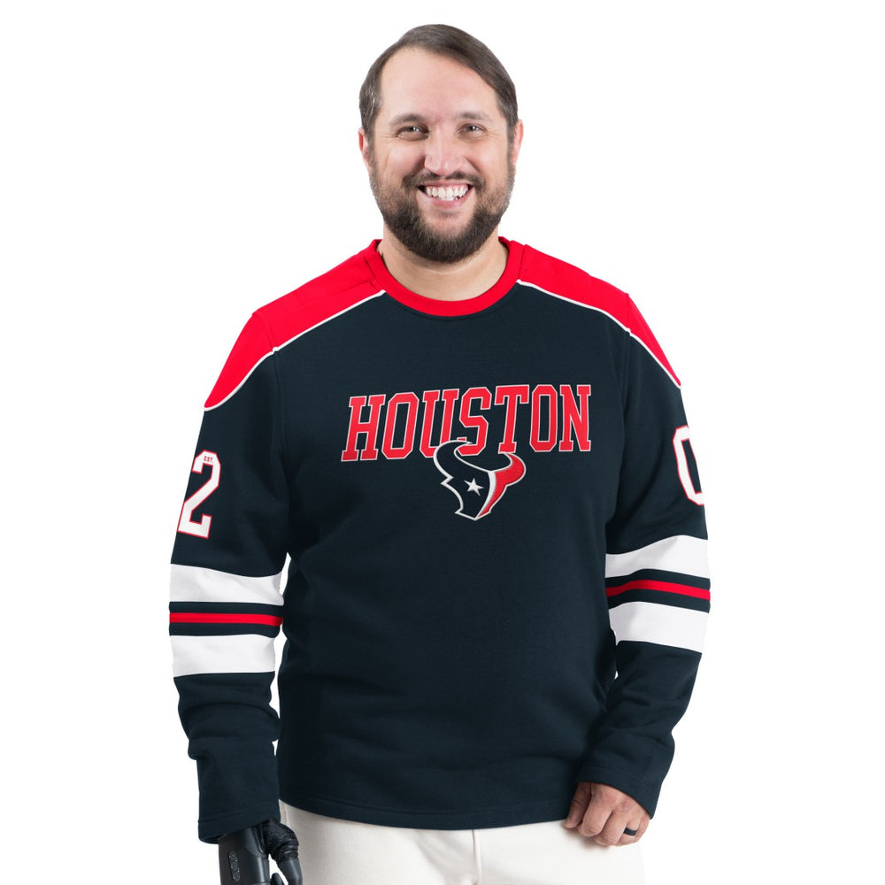 Houston Texans G-III Sports by Carl Banks Adaptive Lord Stanley Crewneck Sweatshirt - Navy online