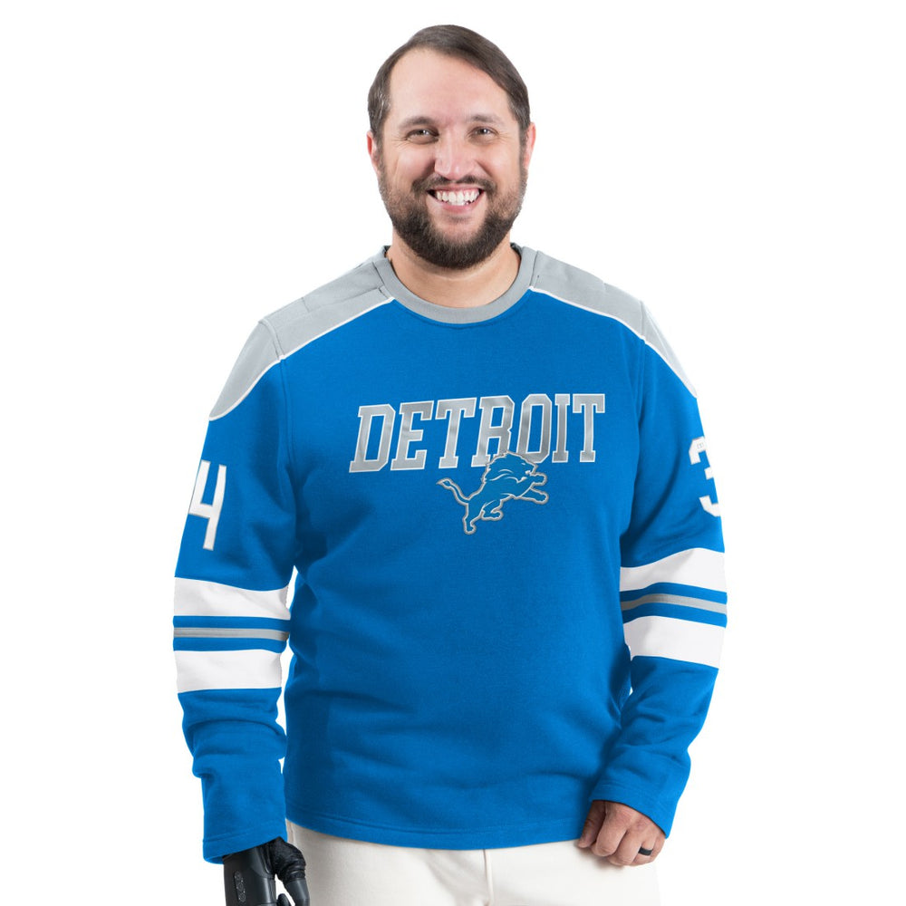 Detroit Lions G-III Sports by Carl Banks Adaptive Lord Stanley Crewneck Sweatshirt - Blue online