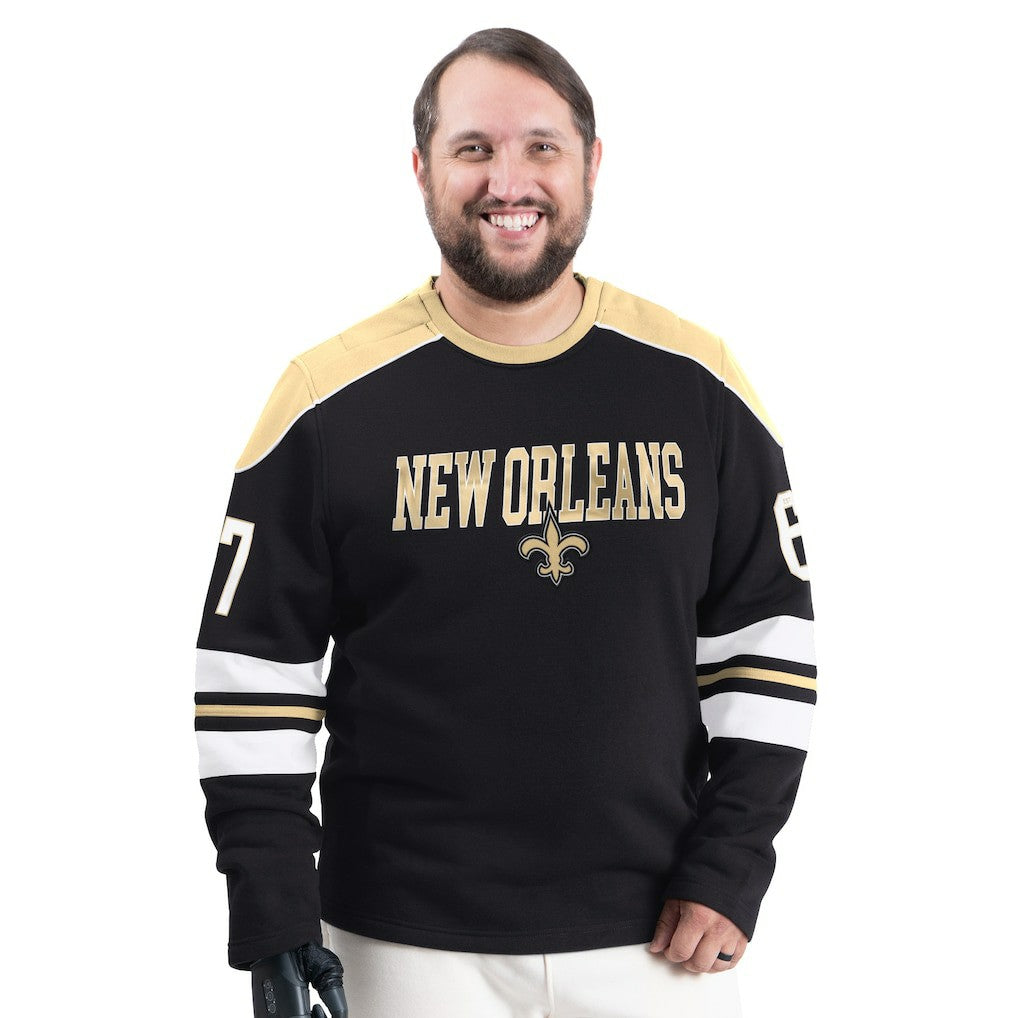 New Orleans Saints G-III Sports by Carl Banks Adaptive Lord Stanley Crewneck Sweatshirt - Black outlet