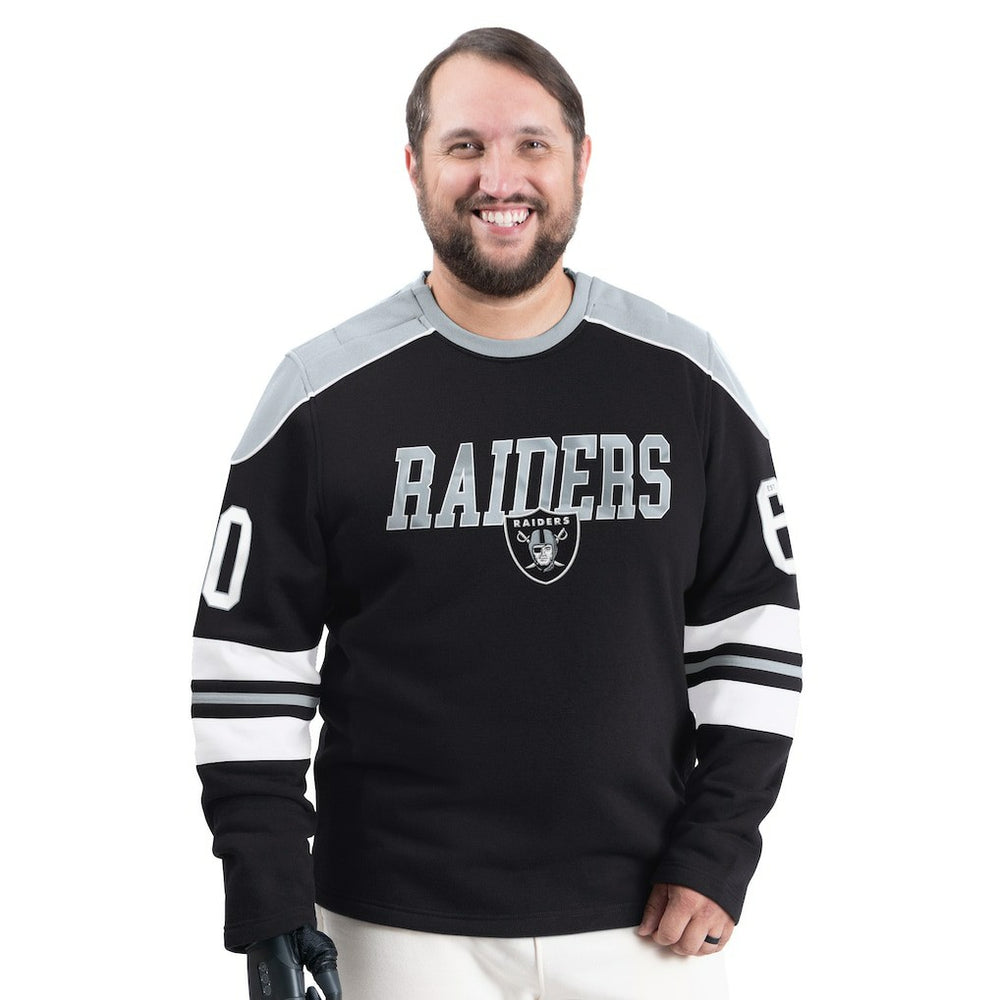 Las Vegas Raiders G-III Sports by Carl Banks Adaptive Lord Stanley Crewneck Sweatshirt - Black on sale