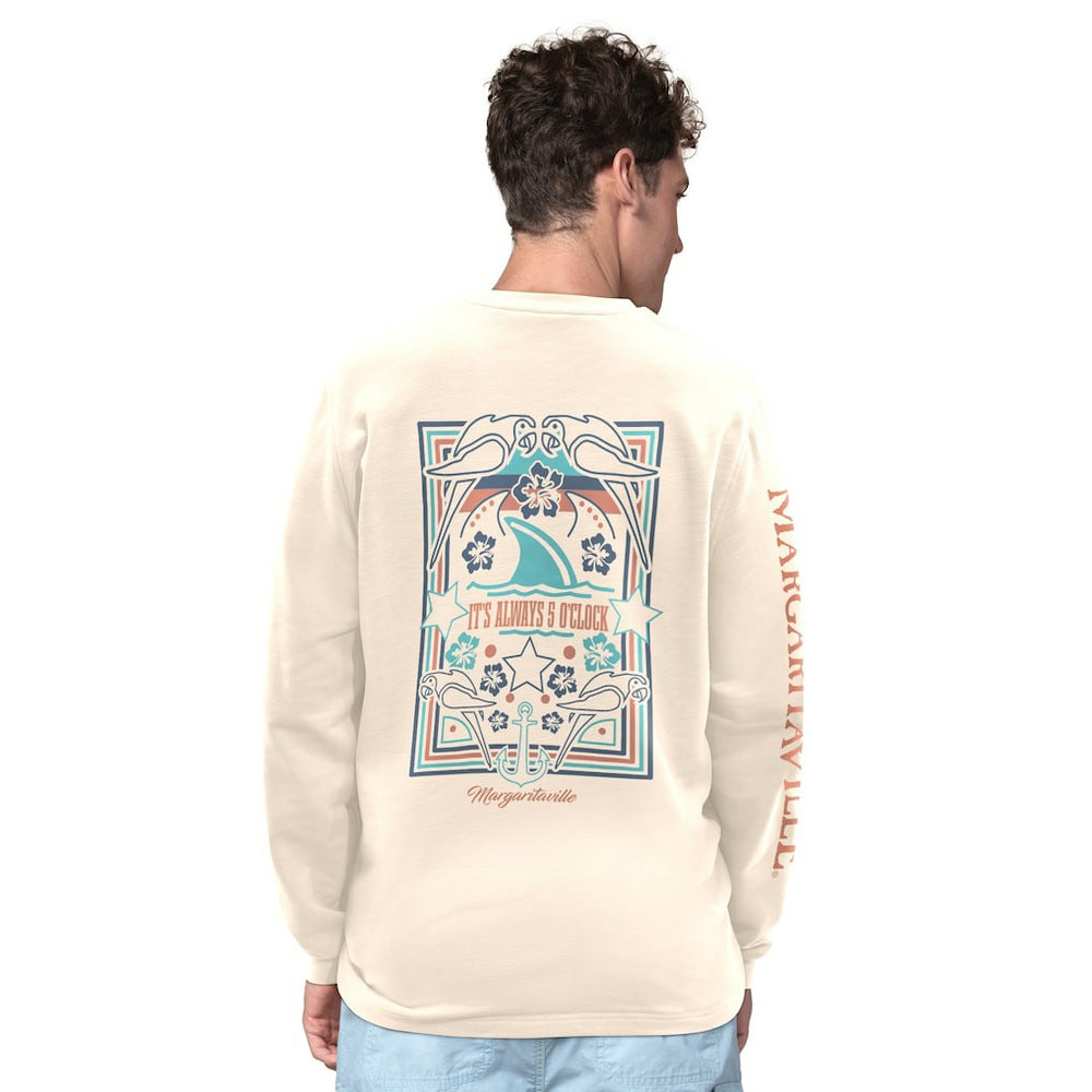 Baltimore Ravens Margaritaville Five O'Clock Henley Long Sleeve T-Shirt - Cream for sale