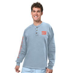 New York Giants Margaritaville Five O'Clock Henley Long Sleeve T-Shirt - Light Blue outlet