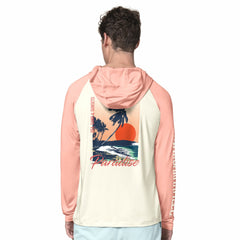 Tampa Bay Buccaneers Margaritaville Sand, Sea, Sunsets Long-Sleeve Rashguard Hoodie Pullover -Cream/Amber sale