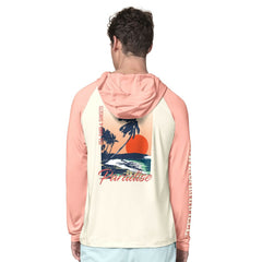San Francisco 49ers Margaritaville Sand, Sea, Sunsets Long-Sleeve Rashguard Hoodie Pullover -Cream/Amber on sale