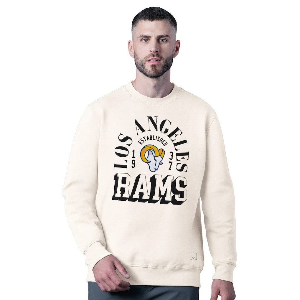 Los Angeles Rams MSX by Michael Strahan Whiteout Tri-Blend Sweatshirt - White for sale