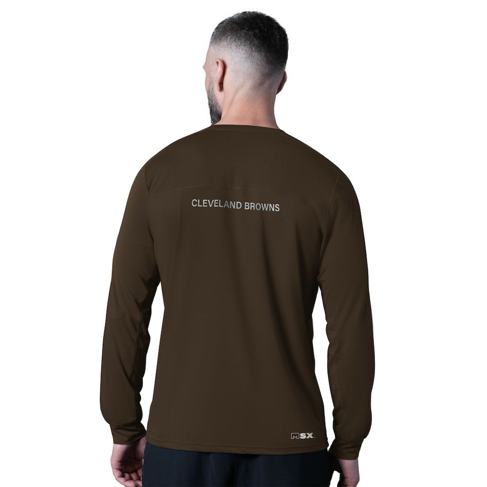 Cleveland Browns MSX by Michael Strahan Forward Long-Sleeve T-Shirt - Brown on sale