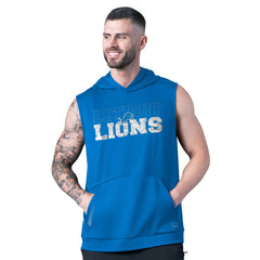 Detroit Lions MSX by Michael Strahan Tri-Blend Rebound Sleeveless Hoodie - Blue cheap