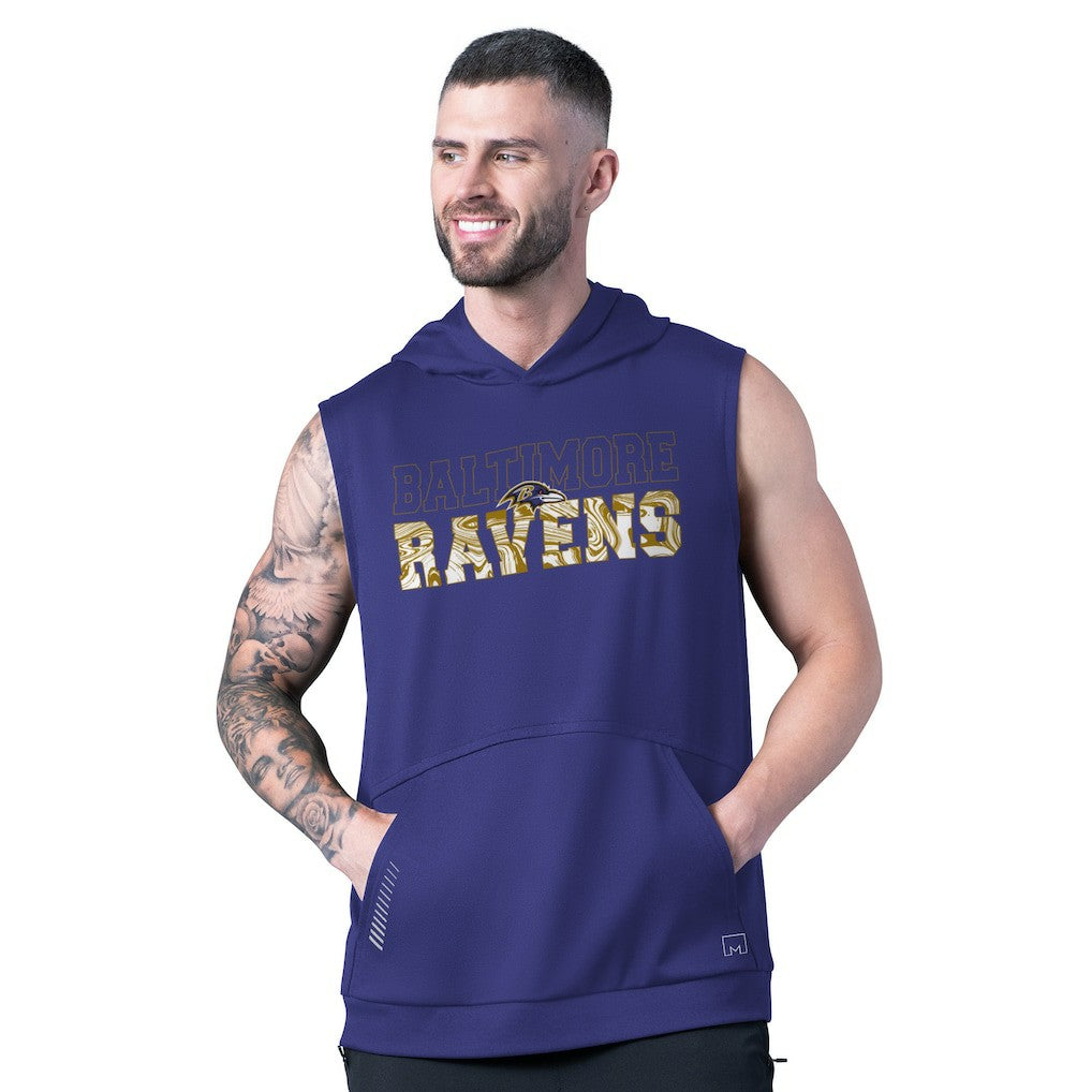 Baltimore Ravens MSX by Michael Strahan Tri-Blend Rebound Sleeveless Hoodie - Purple discount