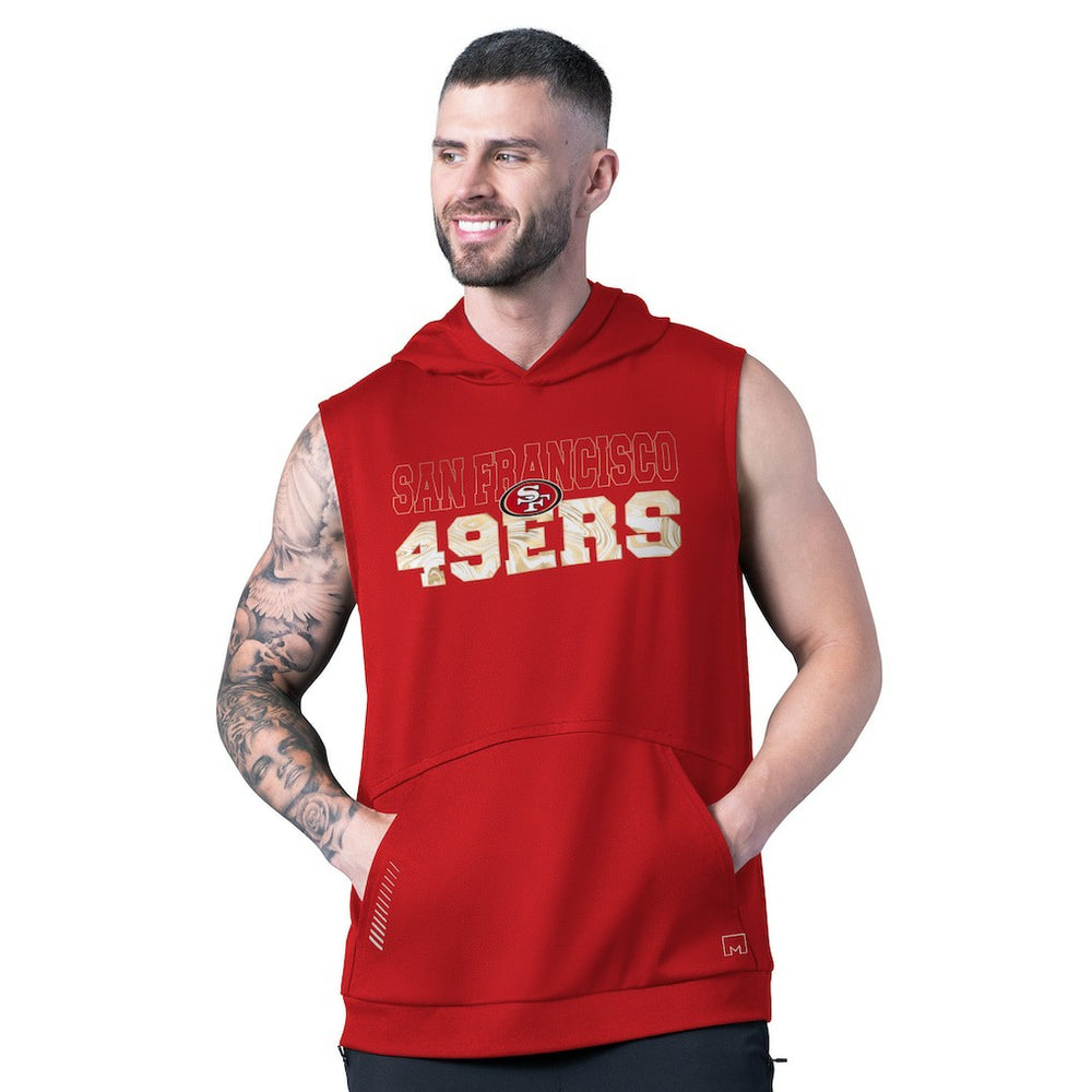 San Francisco 49ers MSX by Michael Strahan Tri-Blend Rebound Sleeveless Hoodie - Scarlet discount