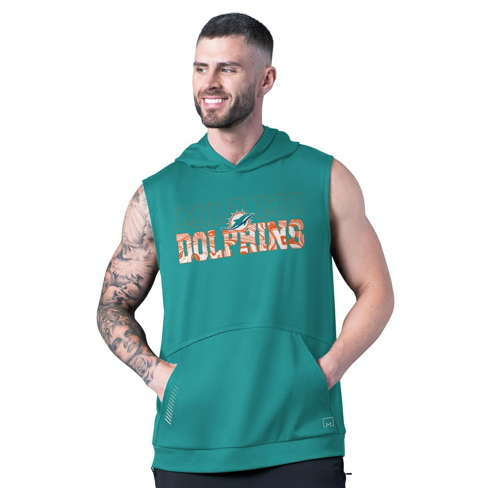 Miami Dolphins MSX by Michael Strahan Tri-Blend Rebound Sleeveless Hoodie - Aqua for sale