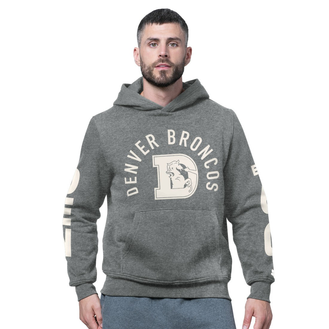 Denver Broncos Starter Handoff Vintage Logo Fleece Hoodie Sweatshirt - Charcoal online