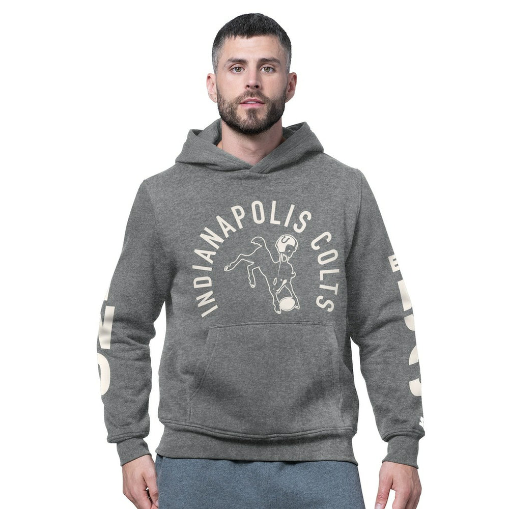 Indianapolis Colts Starter Handoff Vintage Logo Fleece Hoodie Sweatshirt - Charcoal sale