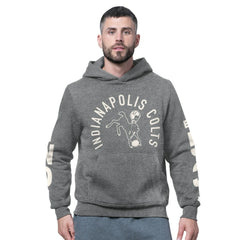 Indianapolis Colts Starter Handoff Vintage Logo Fleece Hoodie Sweatshirt - Charcoal sale