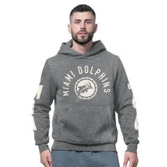 Miami Dolphins Starter Handoff Vintage Logo Fleece Hoodie Sweatshirt - Charcoal for sale