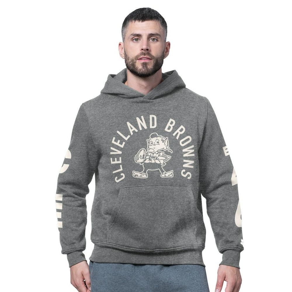 Cleveland Browns Starter Handoff Vintage Logo Fleece Hoodie Sweatshirt - Charcoal cheap