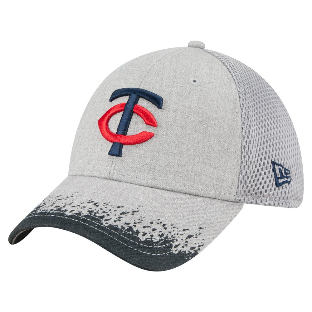 Minnesota Twins Visor Paint Splatter 39THIRTY Flex Hat - Gray | New Era