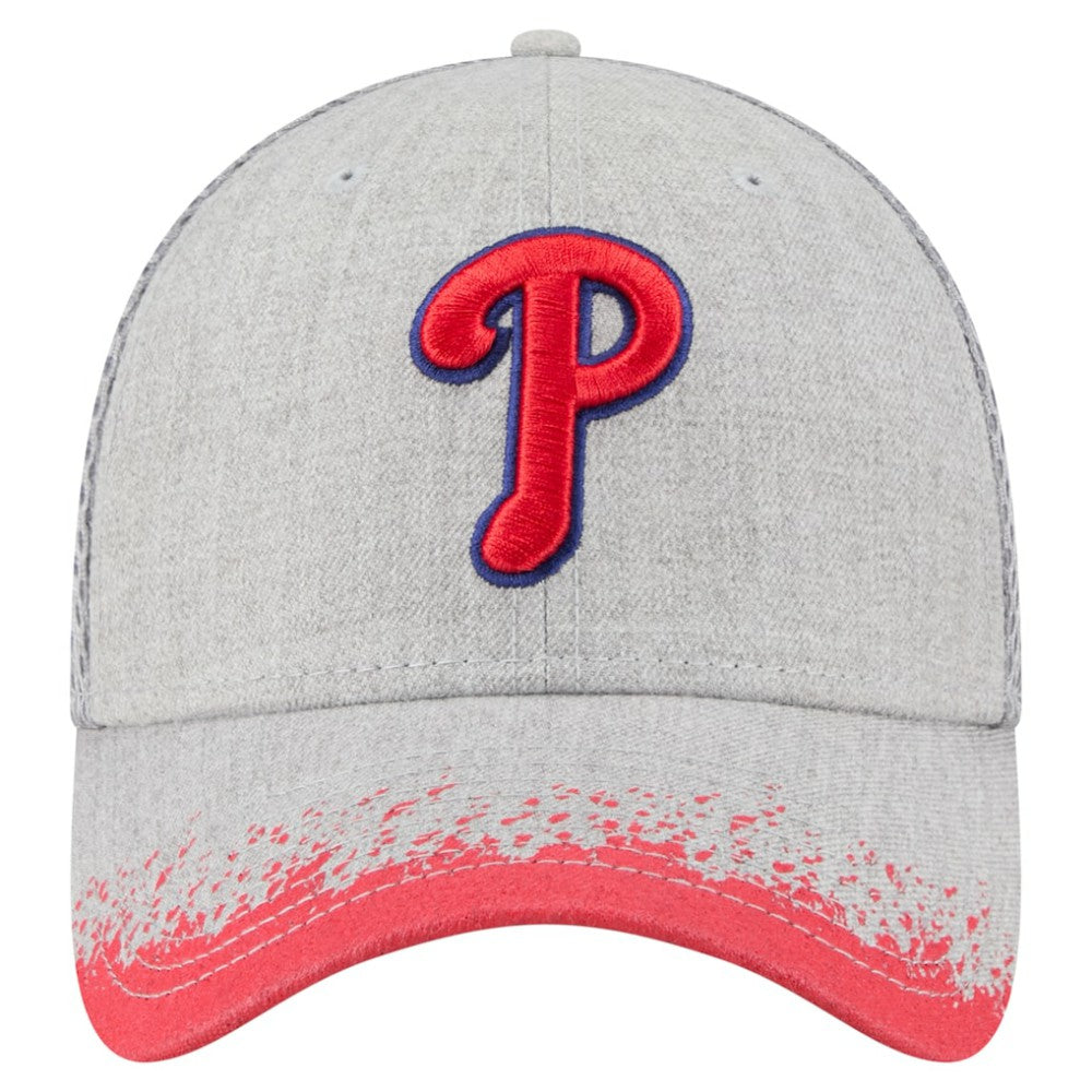 Philadelphia Phillies Visor Paint Splatter 39THIRTY Flex Hat - Gray | New Era