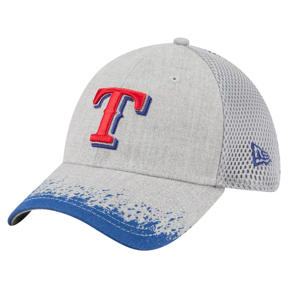 Texas Rangers Visor Paint Splatter 39THIRTY Flex Hat - Gray | New Era