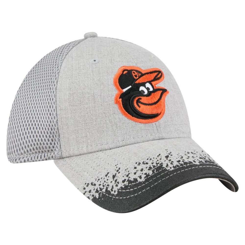 Baltimore Orioles Visor Paint Splatter 39THIRTY Flex Hat - Gray | New Era
