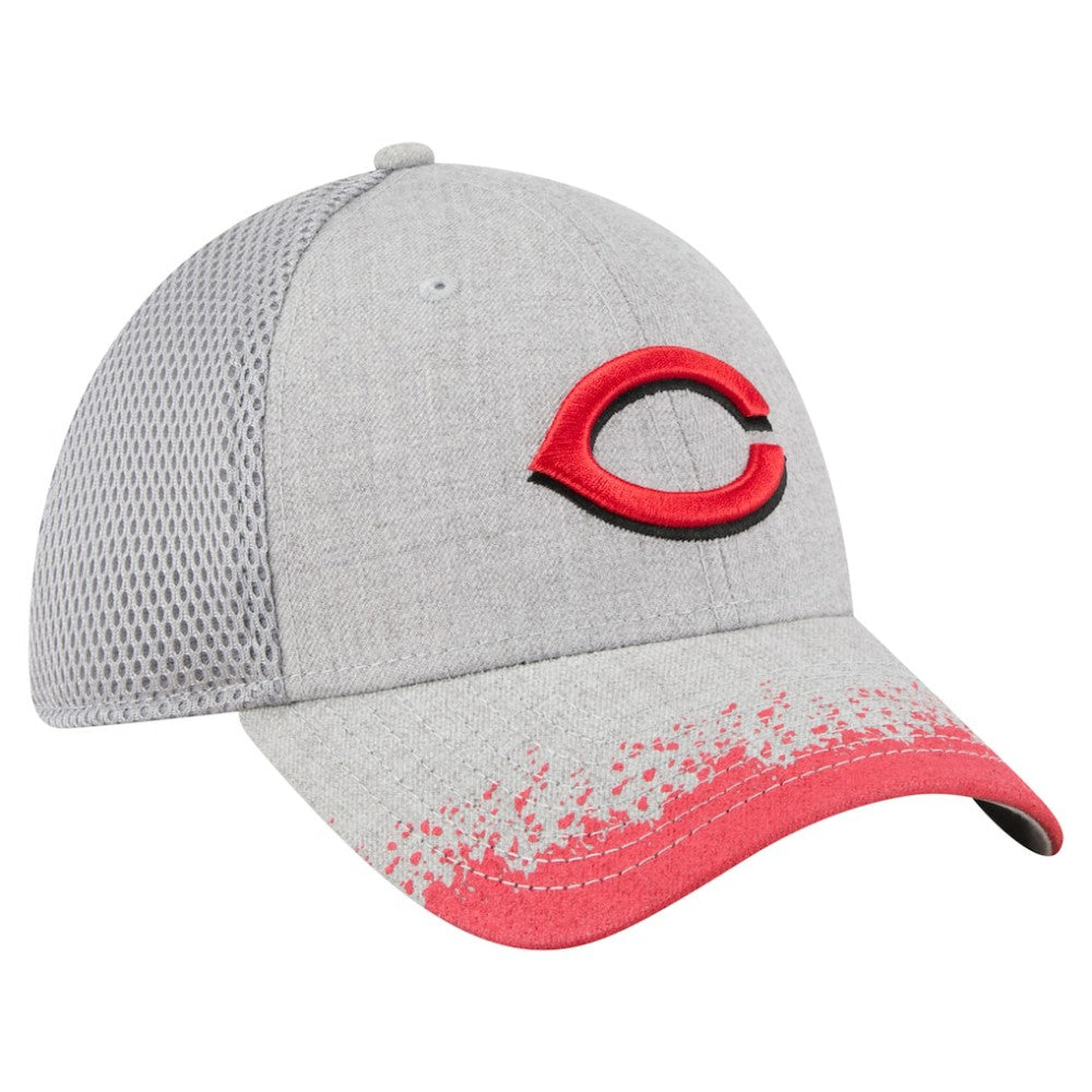 Cincinnati Reds Visor Paint Splatter 39THIRTY Flex Hat - Gray | New Era