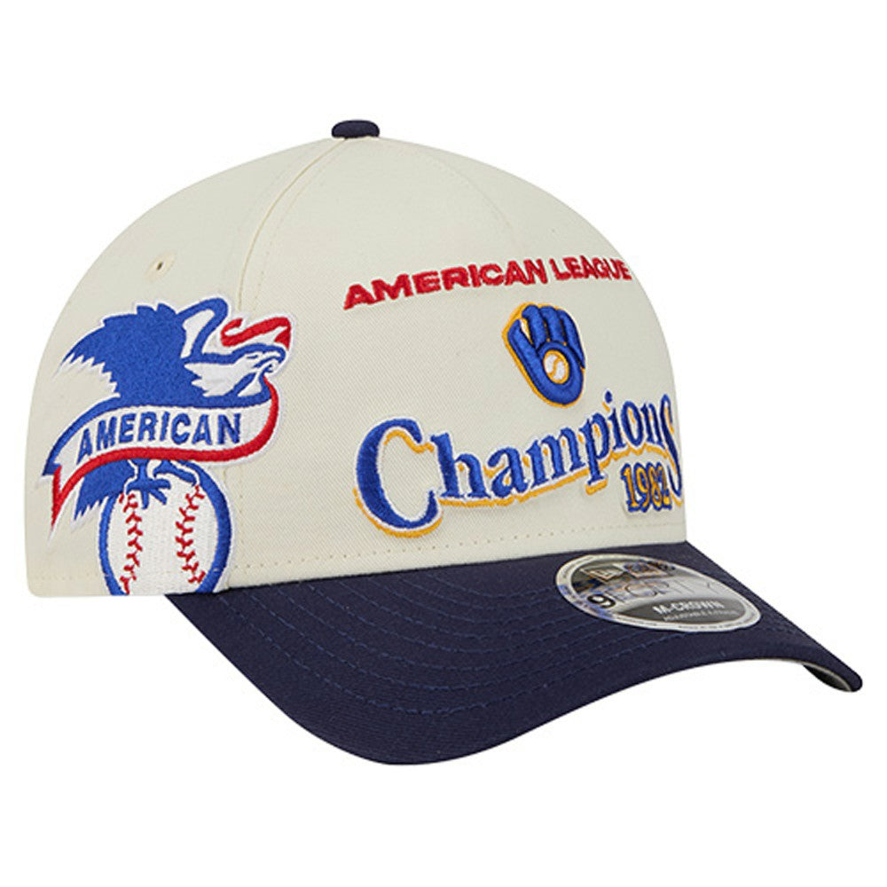 Milwaukee Brewers World Series 9FORTY M-Crown Adjustable Hat - Cream/Royal | New Era