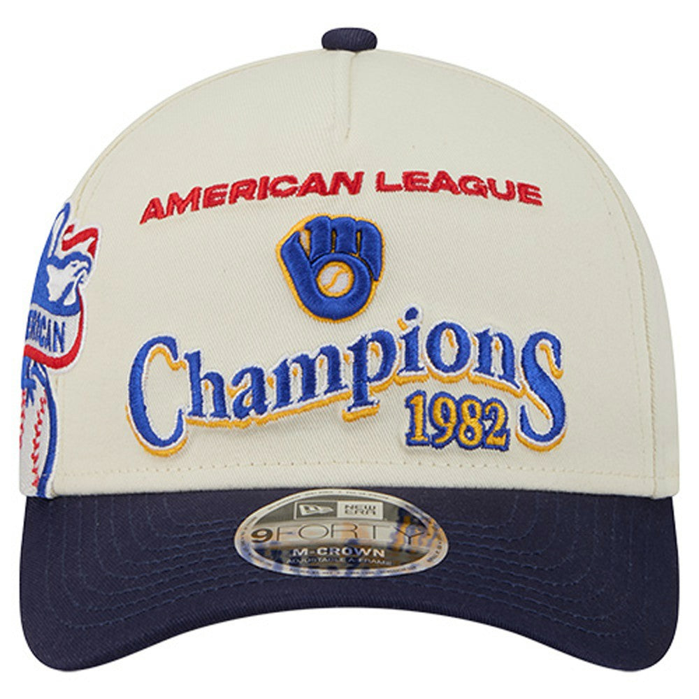 Milwaukee Brewers World Series 9FORTY M-Crown Adjustable Hat - Cream/Royal | New Era