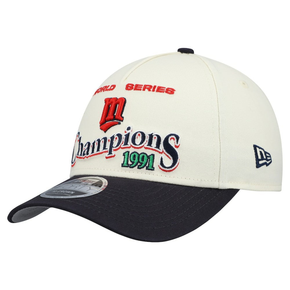Minnesota Twins World Series 9FORTY M-Crown Adjustable Hat - Cream/Navy | New Era