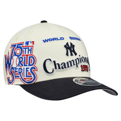 New York Yankees World Series 9FORTY M-Crown A-Frame Adjustable Hat - Cream/Navy | New Era
