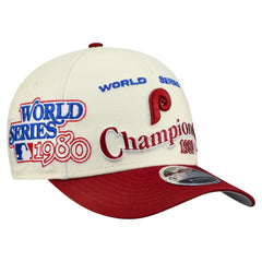 Philadelphia Phillies World Series 9FORTY M-Crown A-Frame Adjustable Hat - Cream/Red | New Era