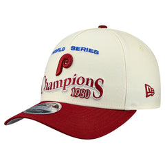 Philadelphia Phillies World Series 9FORTY M-Crown A-Frame Adjustable Hat - Cream/Red | New Era