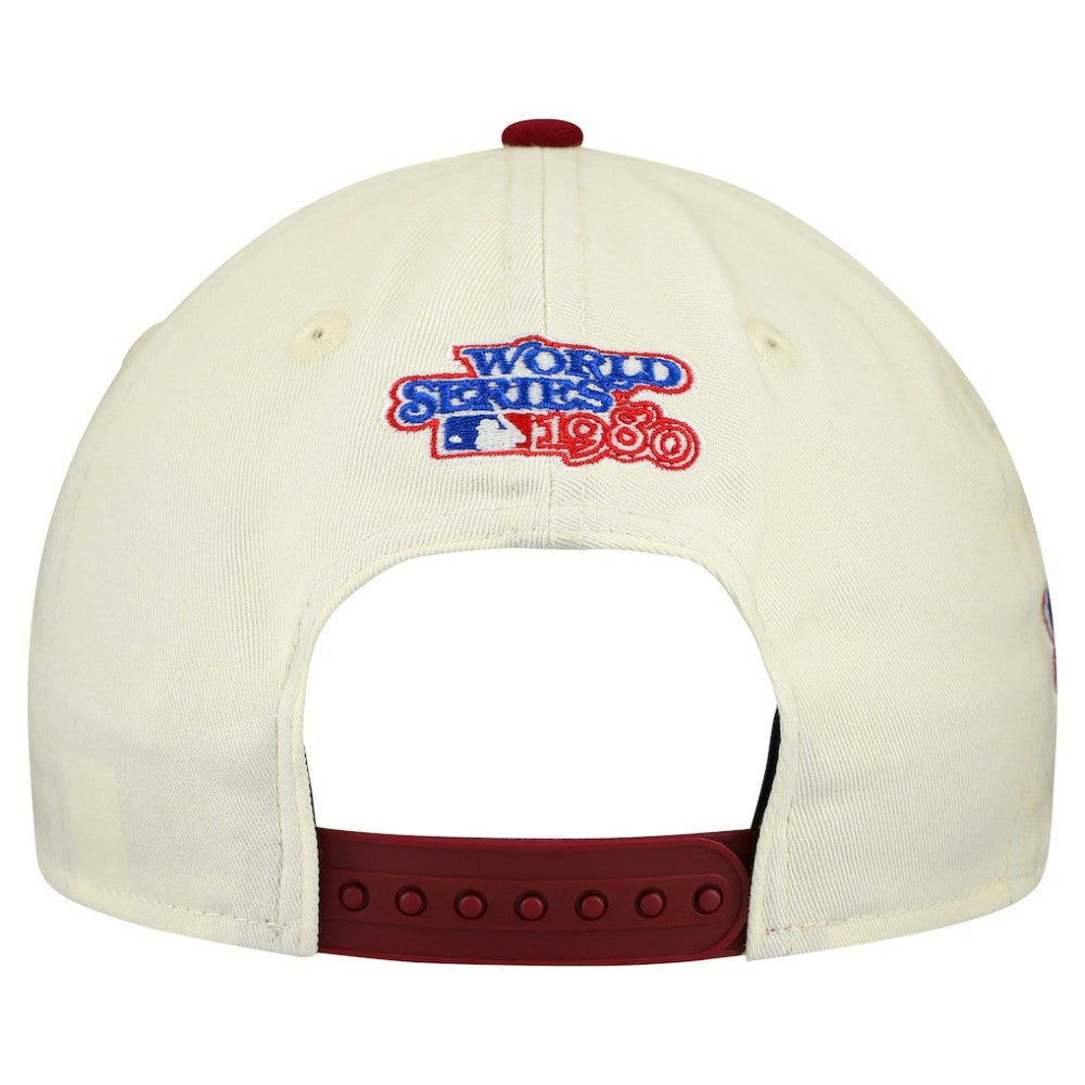 Philadelphia Phillies World Series 9FORTY M-Crown A-Frame Adjustable Hat - Cream/Red | New Era