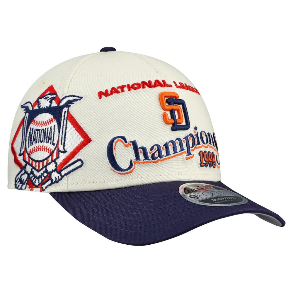 San Diego Padres World Series 9FORTY M-Crown A-Frame Adjustable Hat - Cream/Navy | New Era