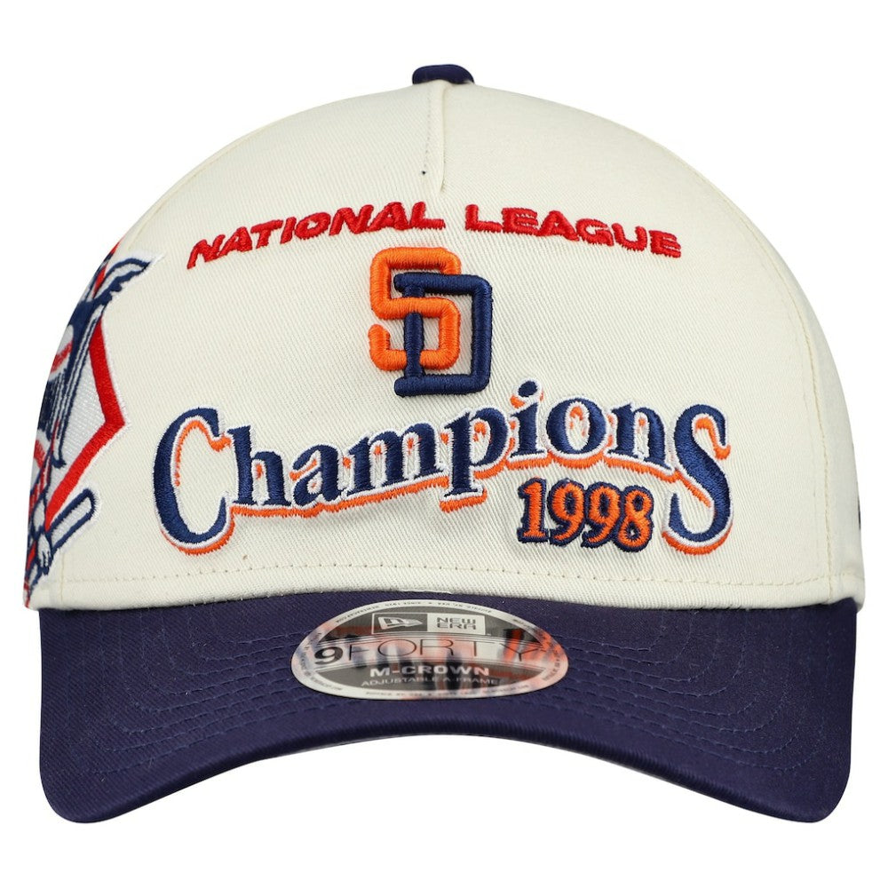 San Diego Padres World Series 9FORTY M-Crown A-Frame Adjustable Hat - Cream/Navy | New Era