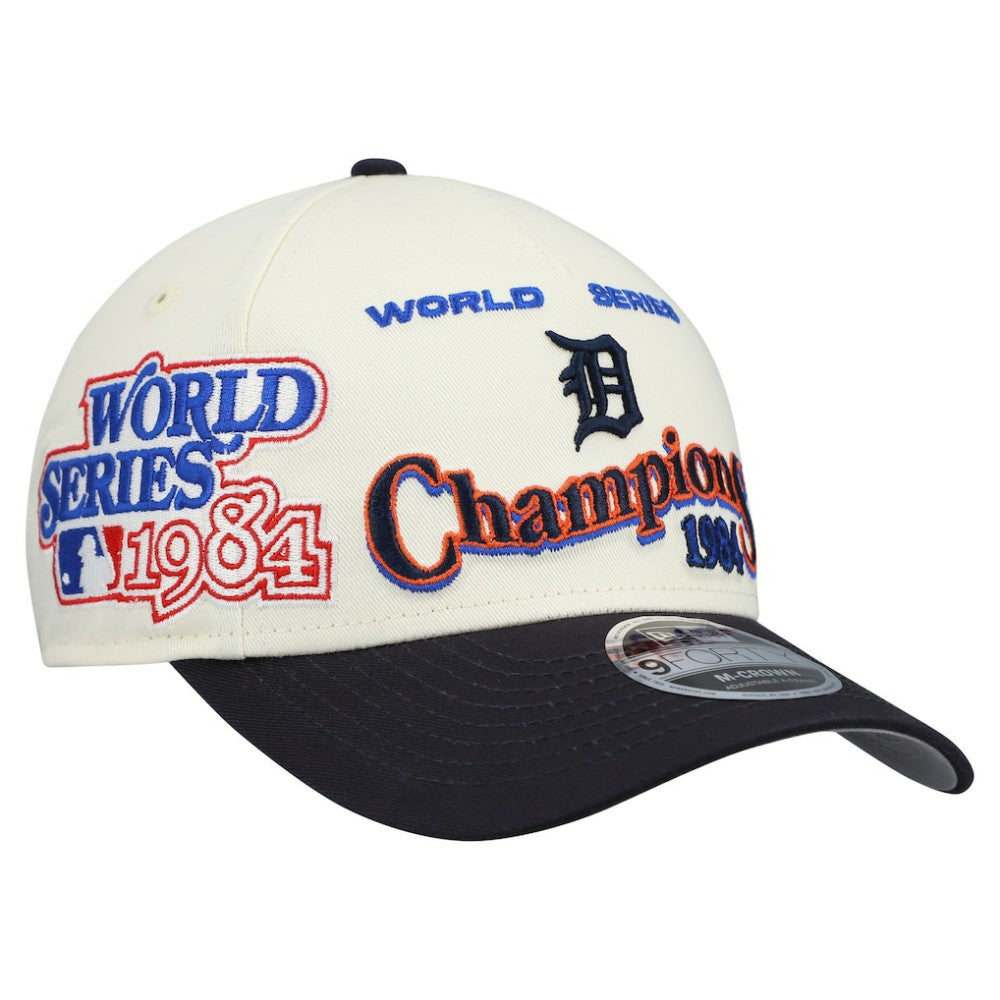 Detroit Tigers World Series 9FORTY M-Crown Adjustable Hat - Cream/Navy | New Era