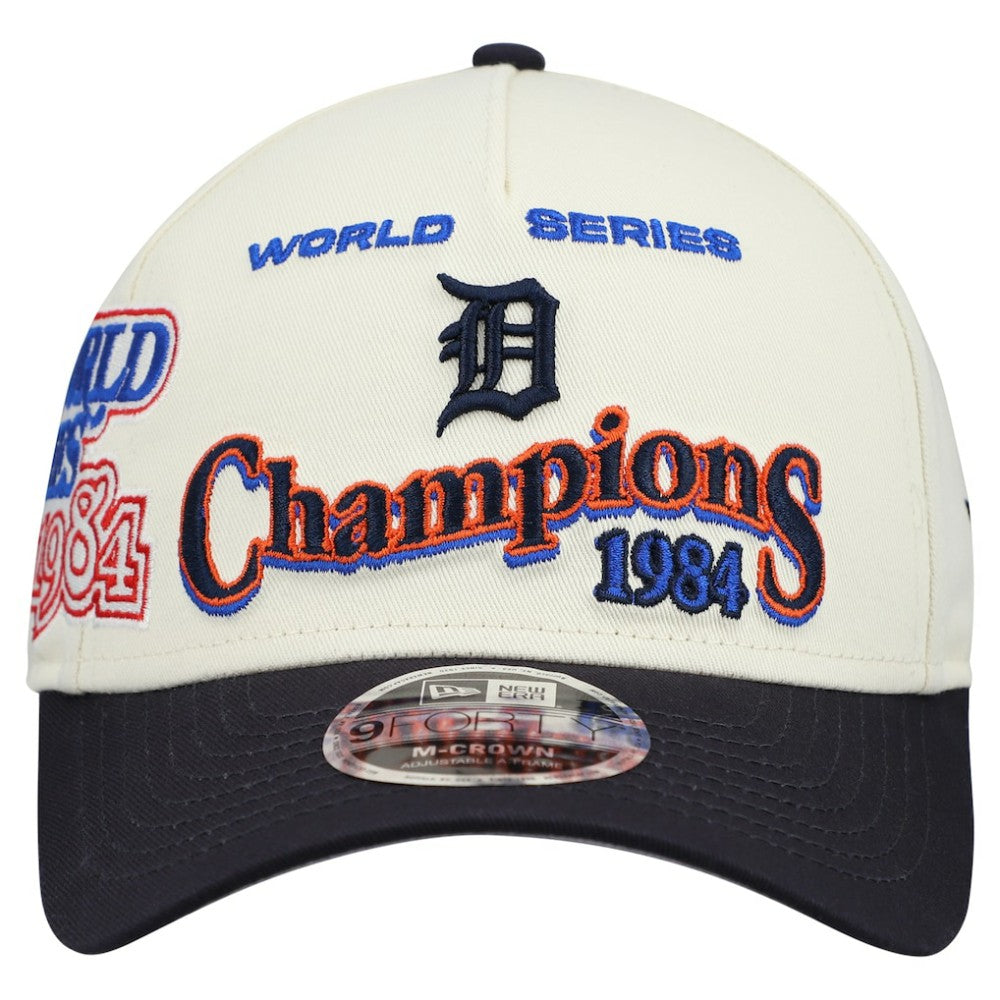 Detroit Tigers World Series 9FORTY M-Crown Adjustable Hat - Cream/Navy | New Era