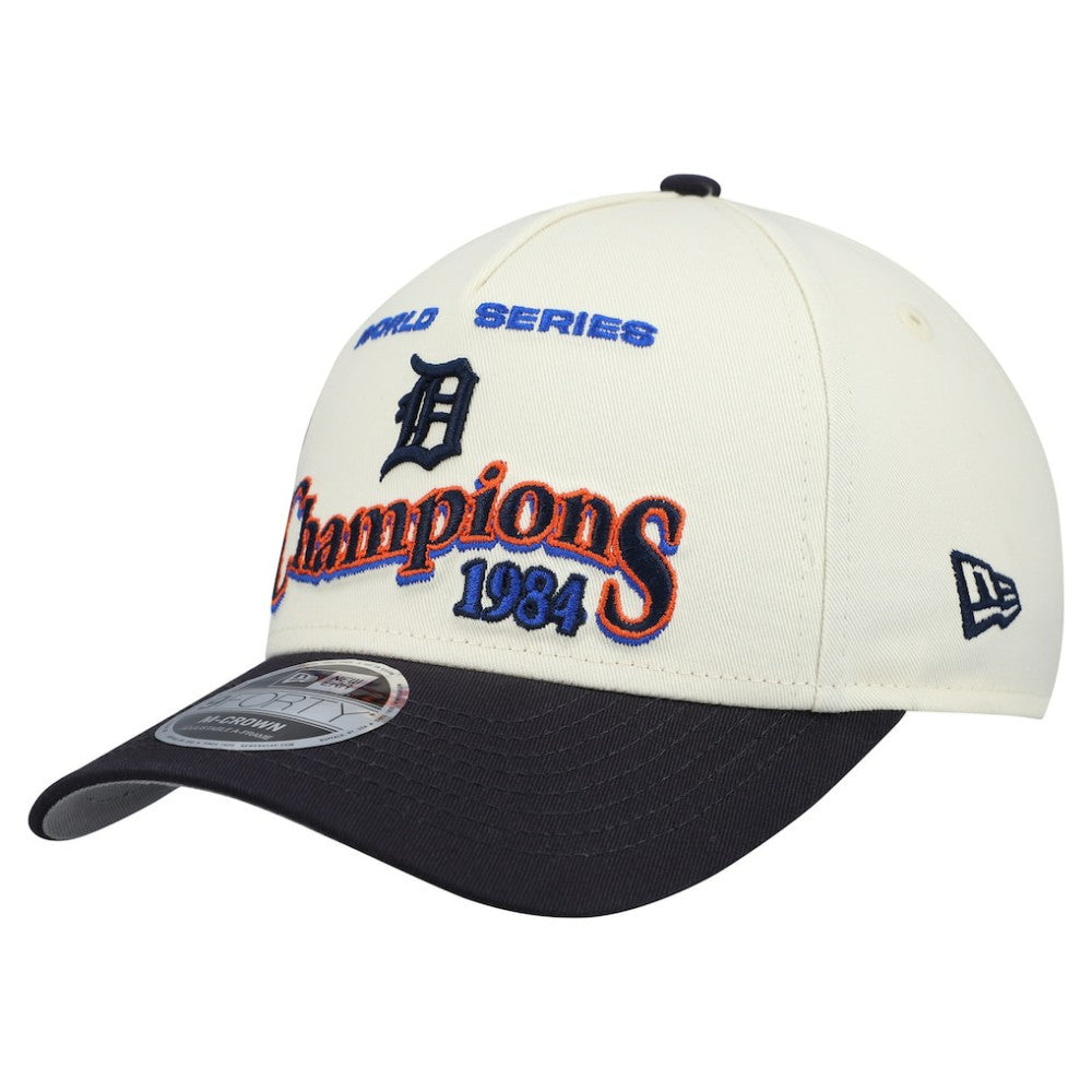 Detroit Tigers World Series 9FORTY M-Crown Adjustable Hat - Cream/Navy | New Era