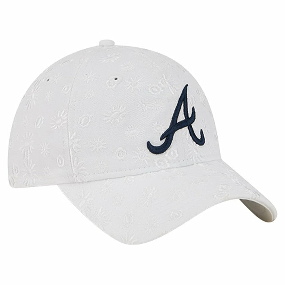 Atlanta Braves Women's Floral Mesh 9TWENTY Adjustable Hat - White | New Era