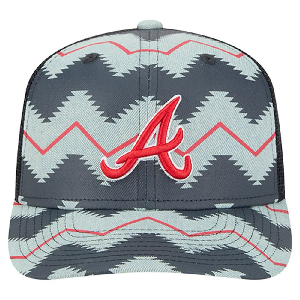 Atlanta Braves Aztec Denim 9SEVENTY Adjustable Hat - Denim/Navy | New Era
