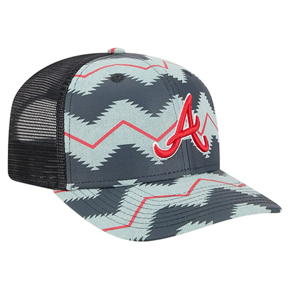 Atlanta Braves Aztec Denim 9SEVENTY Adjustable Hat - Denim/Navy | New Era