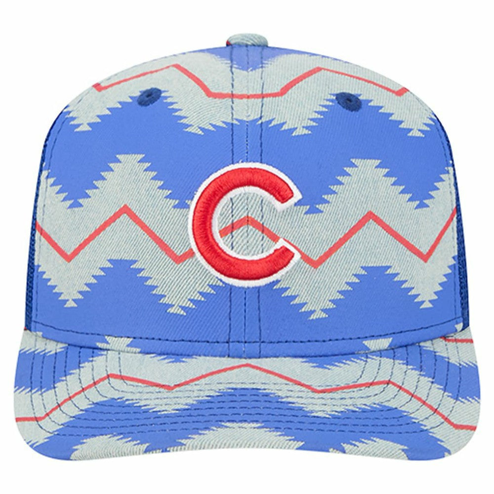 Chicago Cubs Aztec Denim 9SEVENTY Adjustable Hat - Denim/Royal | New Era