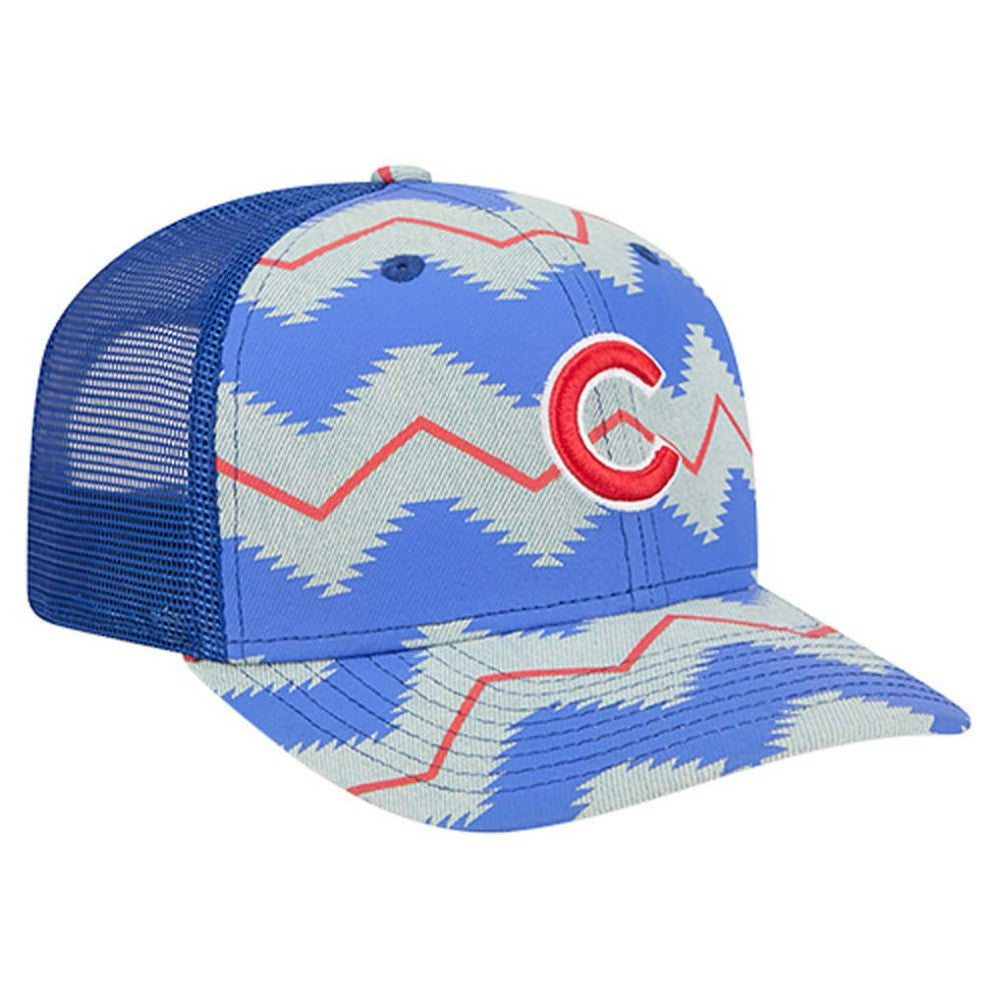 Chicago Cubs Aztec Denim 9SEVENTY Adjustable Hat - Denim/Royal | New Era