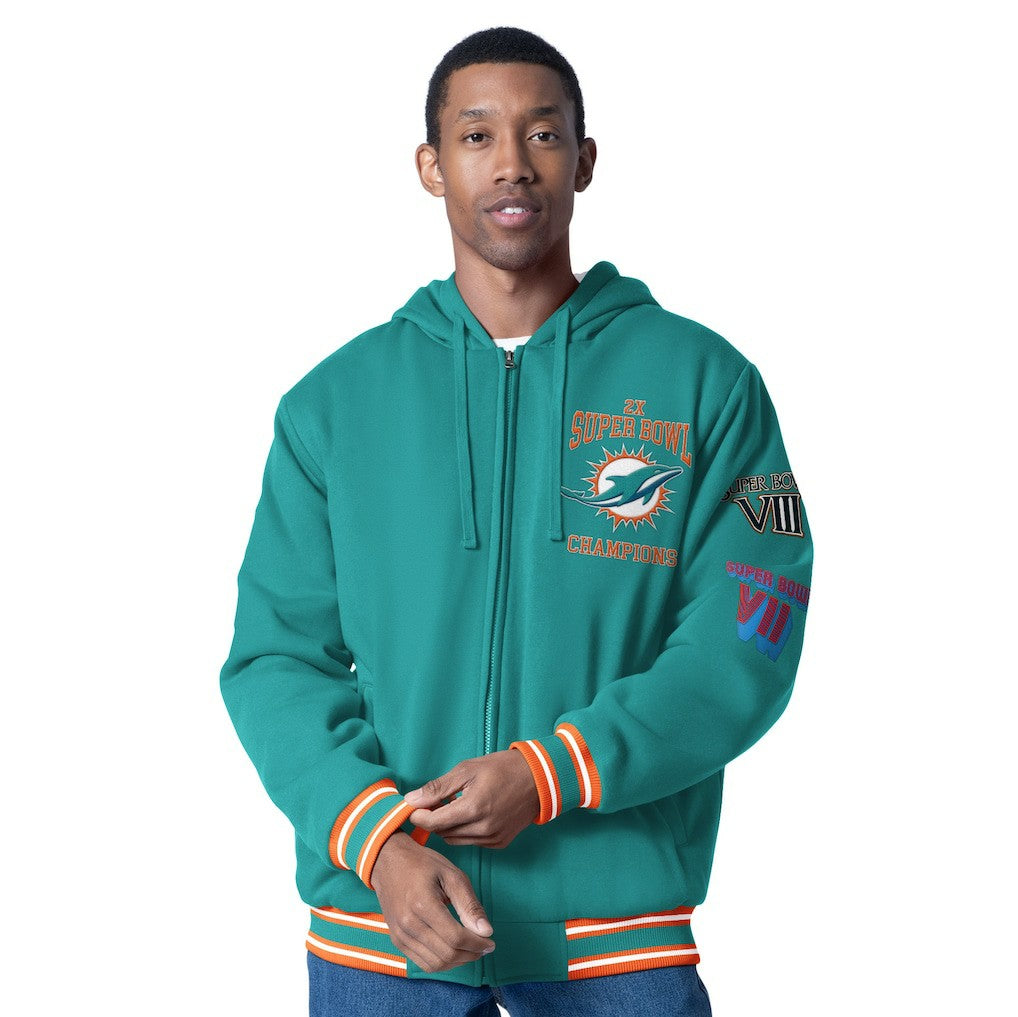 Miami Dolphins G-III Sports by Carl Banks Power Forward Commemorative Full-Zip Hooded Jacket - Aqua sale