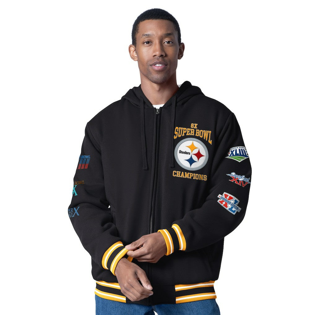 Pittsburgh Steelers G-III Sports by Carl Banks Power Forward Commemorative Full-Zip Hooded Jacket - Black outlet