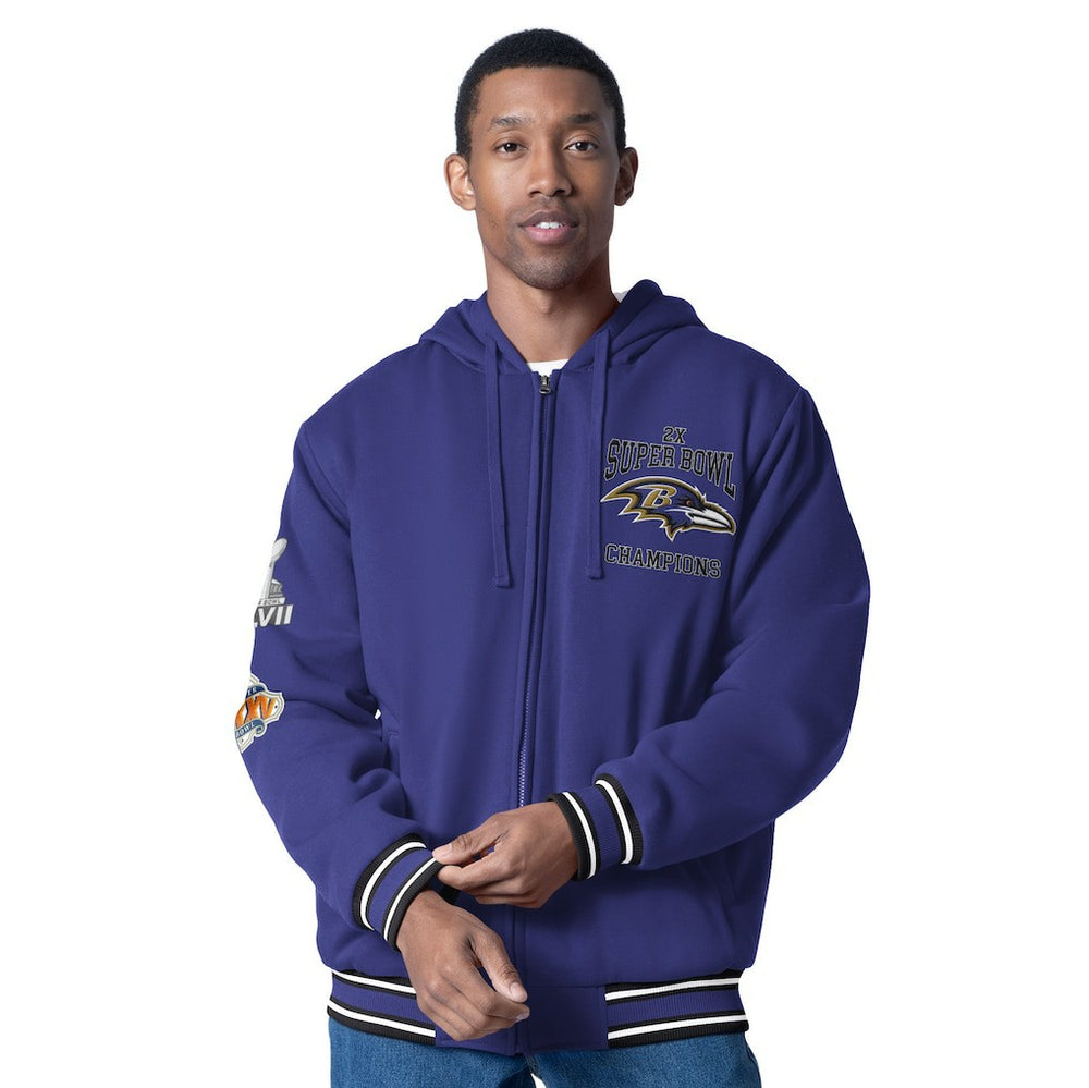 Baltimore Ravens G-III Sports by Carl Banks Power Forward Commemorative Full-Zip Hooded Jacket - Purple outlet