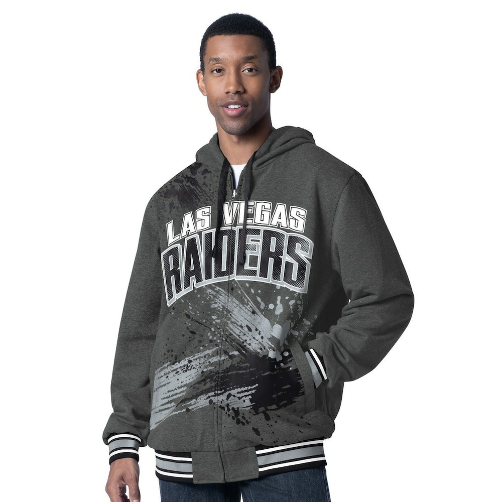 Las Vegas Raiders G-III Sports by Carl Banks Dual Threat Reversable Full-Zip Hooded Jacket - Black/Charcoal cheap