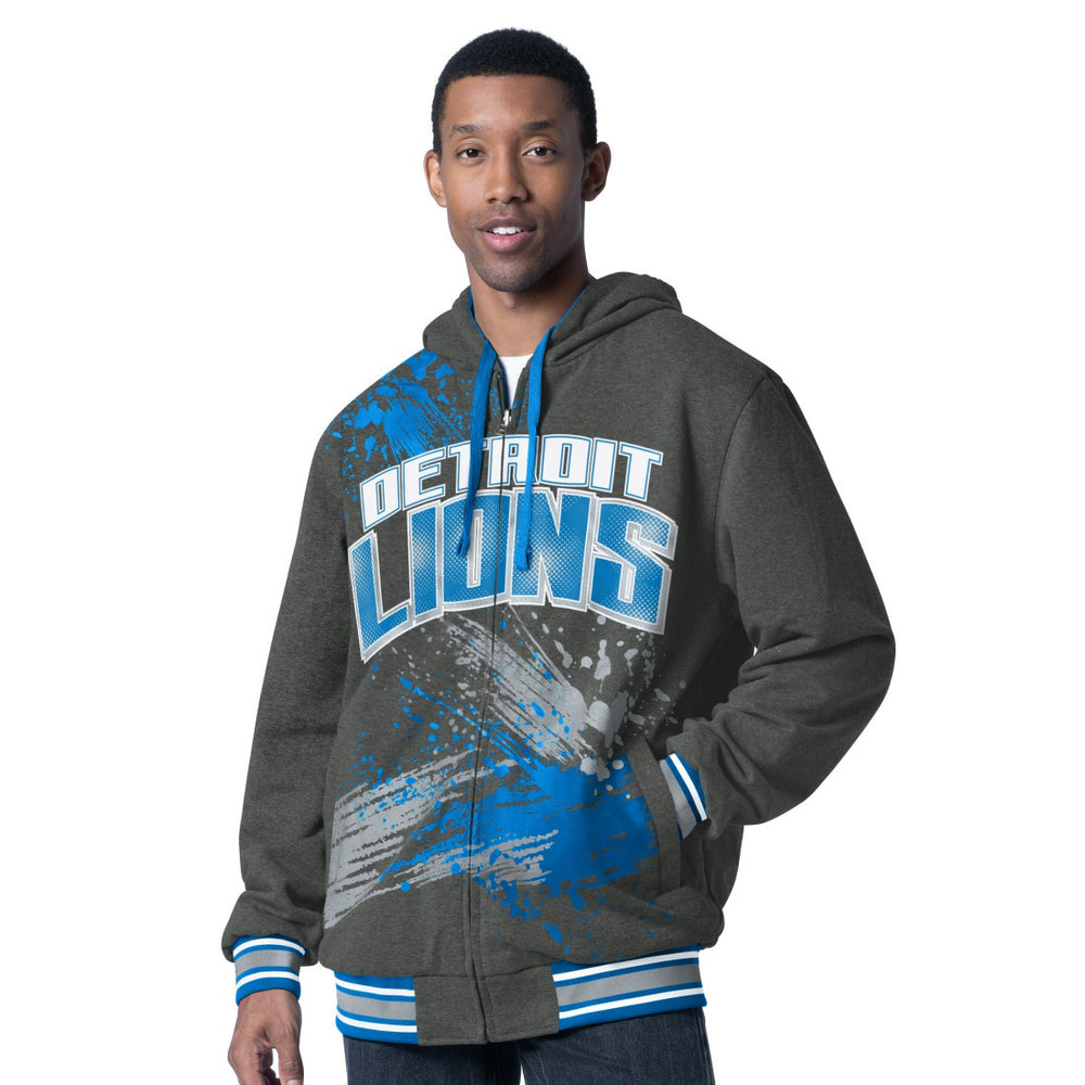 Detroit Lions G-III Sports by Carl Banks Dual Threat Reversable Full-Zip Hooded Jacket - Blue/Charcoal on sale
